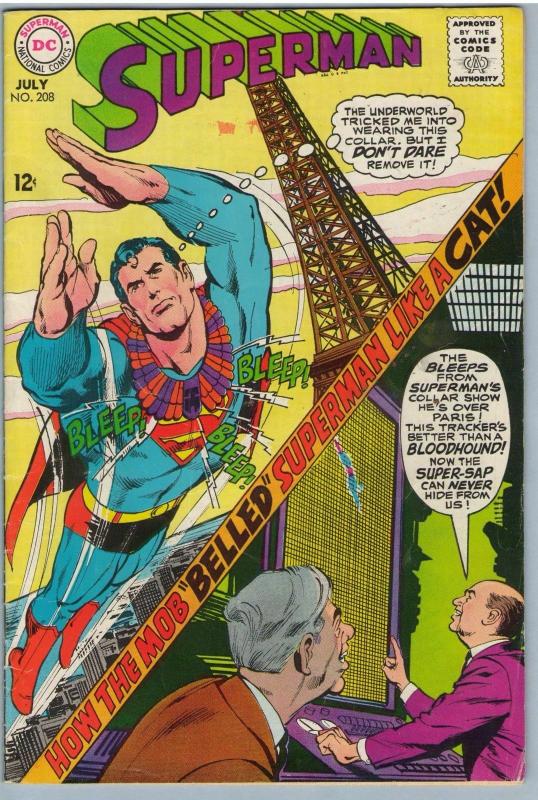 Superman 208 Jul 1968 VG (4.0)