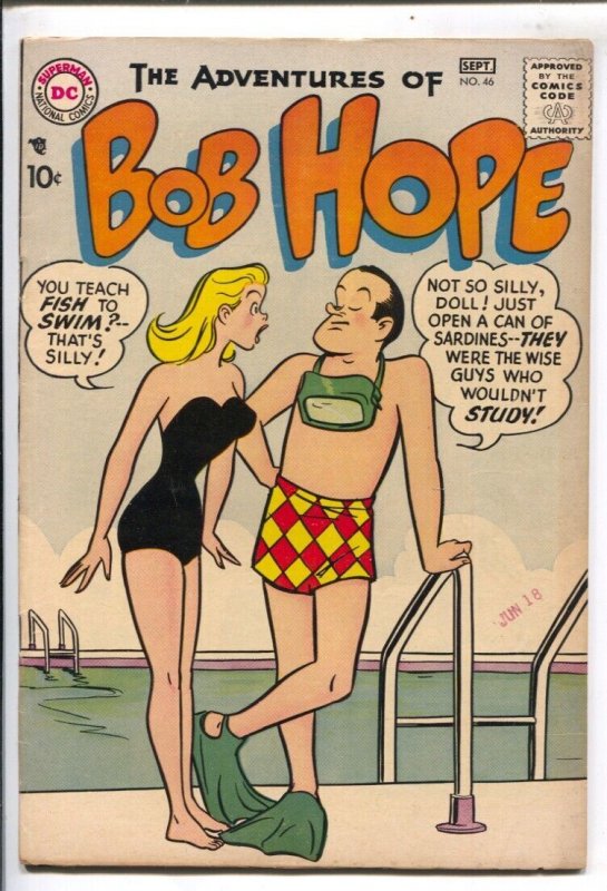 Adventures Of Bob Hope #46-1957-DC-swimsuit cover-Owen Fitzgerald-FN/VF