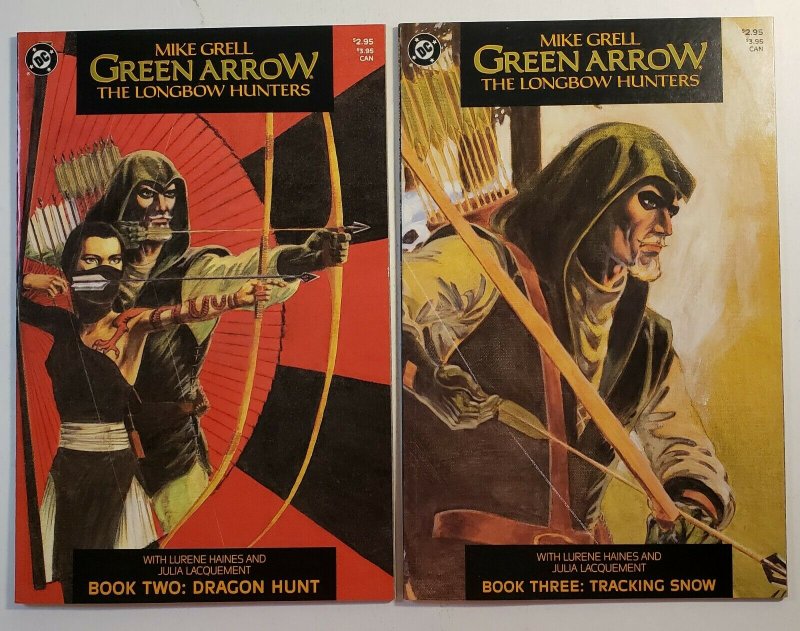 GREEN ARROW: THE LONGBOW HUNTERS  #1-3 MIKE GRELL 1987 DC COMICS NM