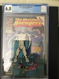 West Coast Avengers 45 6.0 Newsstand 1st White Vision! John Byrne!