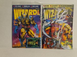 WIZARD MAGAZINE #19 AND #22 - WOLVERINE & SABERTOOTH -POLYBAGGED - FREE SHIPPING