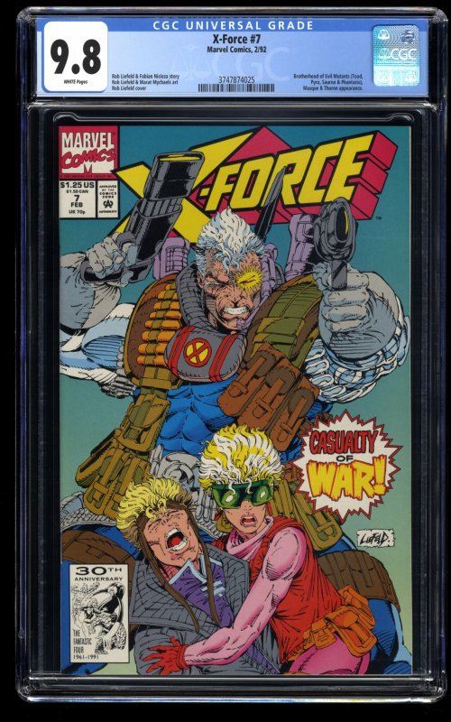 X-Force #7 CGC NM/M 9.8 White Pages