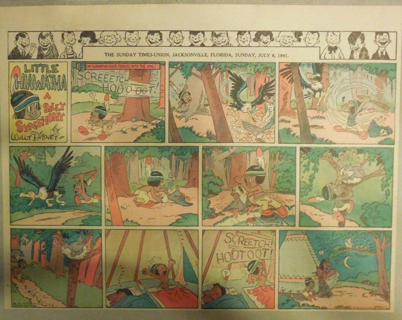 Little Hiawatha Sunday Page by Walt Disney from 7/6/1941 Half Page Size 