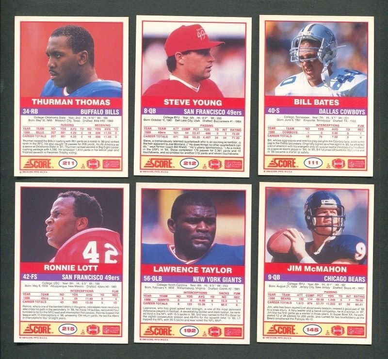 1989 Score Football Set (330) SGC MINT 9 Barry Sanders Rookie + Update Set (110)