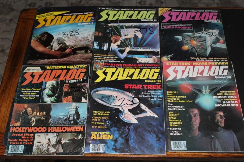 STARLOG Magazine lot of 6 - #8, 14, 16, 18, 25, 30 ~ Star Trek, Star Wars etc