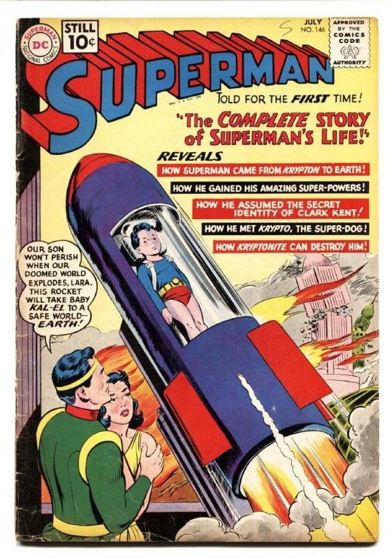 SUPERMAN #146-1961-CLARK KENT-KRYPTO-SILVER AGE-CLASSIC COVER vg