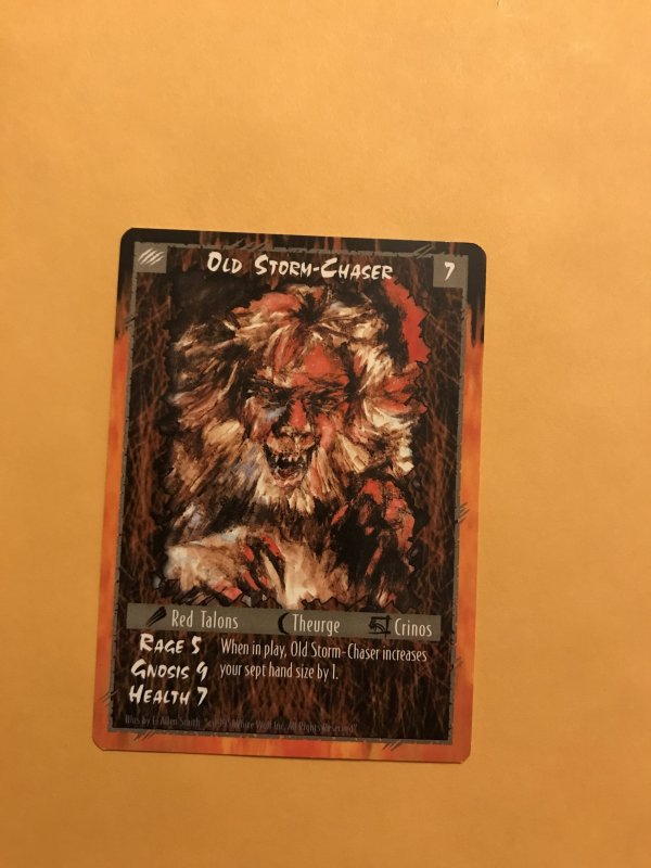 OLD STORM CHASER : RAGE Werewolf LIMITED Character Card; White Wolf TCG, Rare