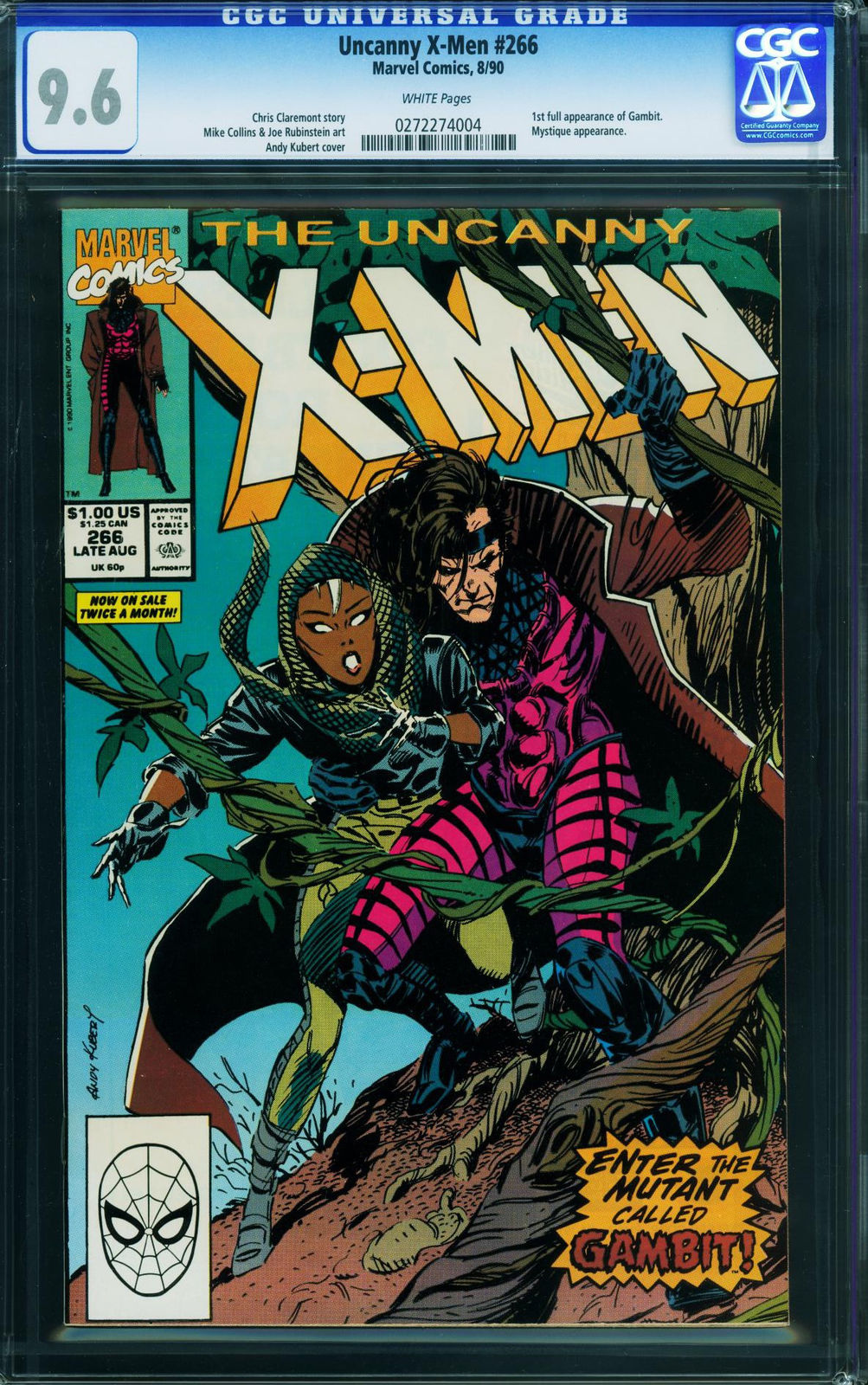 X-men #266 Cgc 9.6-first Gambit-key Issue-marvel- 0272274004 | Comic