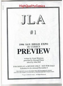 JLA #1 Black and White Promo, Green Lantern, 1996, VF/NM, Preview, more in store