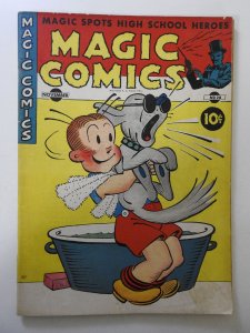 Magic Comics #28 (1941) VG+ centerfold detached bottom staple, moisture stain