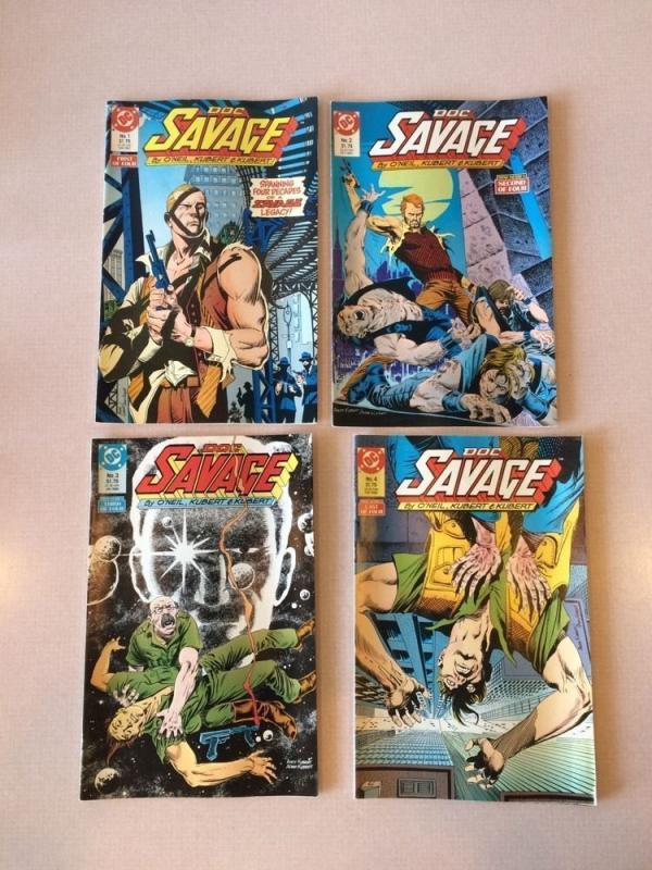 Doc Savage 1-4 complete  VF/NM plot set run Oneil Kubert 1st Mini Series