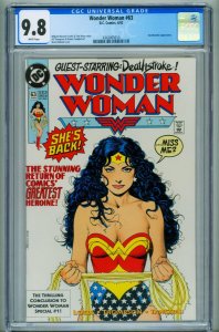 Wonder Woman #63 1992 CGC 9.8  Brian Bolland cover 4343005010