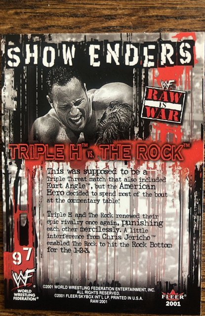 Triple H versus the rock showenders/raw is war card