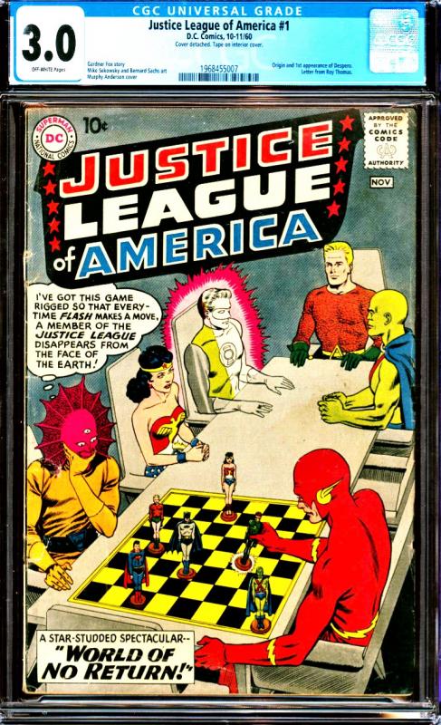 Justice League of America #1 CGC Graded 3.0 Origin & 1st Despero