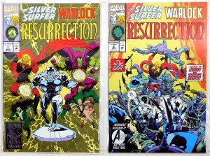 Silver Surfer/Warlock: Resurrection Lot 2 #1, 2 1993 Marvel 1st Print Comics