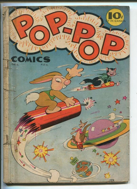 POP-POP #1 1945-RB LEFFINGWELL-FIRST ISSUE-FIREWORKS-SCI-FI-ROCKETS-fr