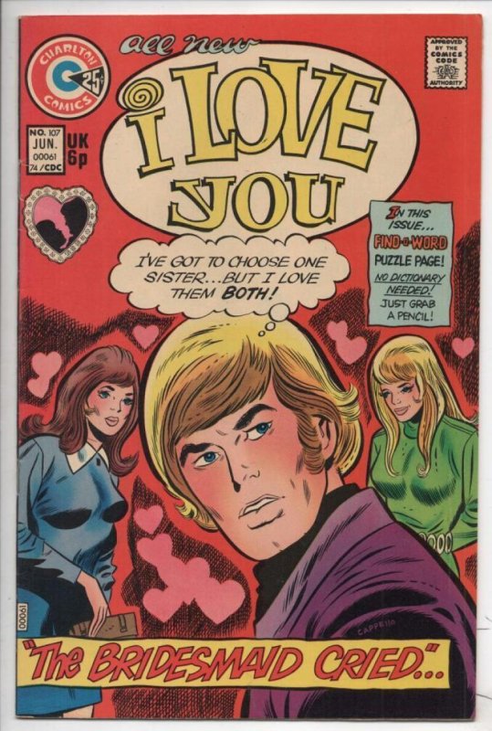 I LOVE YOU #107, VF, Charlton, Bridesmaid, 1974