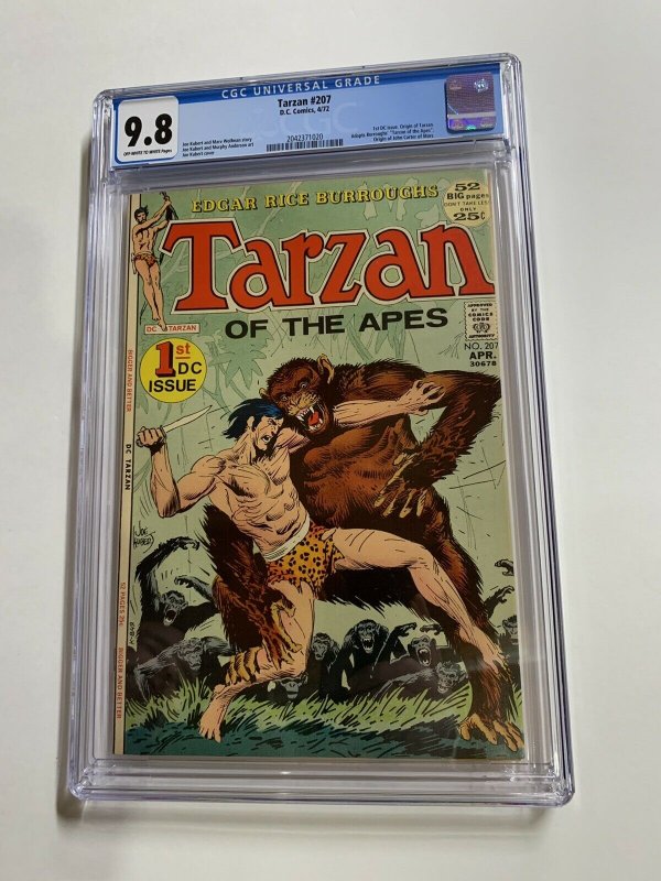 Tarzan 207 Cgc 9.8 Ow/w Pages Dc Comics Bronze Age 2042371021