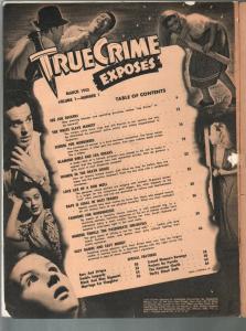True Crime Exposes #1 -3/1943-1st issue-bound & gagged-gun moll-G/VG