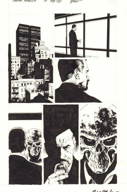 Captain America #14 p.23 - Aleksander Lukin & Red Skull - 2006 by Steve Epting