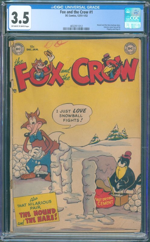 Fox and the Crow #1 (DC, 1951) CGC 3.5
