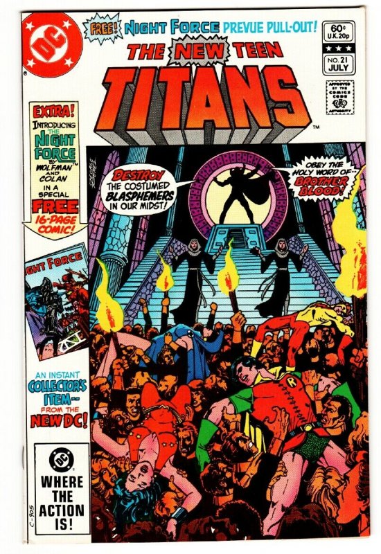 NEW TEEN TITANS #21 comic book 1st appearance NIGHT FORCE DC 1982