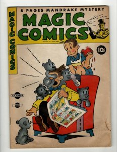 Magic Comics # 39 VG Golden Age Comic Book Rabbit Hat Mandrake David McKay NE4