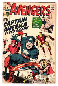 Avengers #4 1964 comic book - First Silver-Age Captain America  Marvel