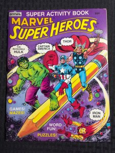 1983 MARVEL SUPER HEROES Activity Book FVF 7.0 Thor Hulk Cap UNUSED Marvel Books