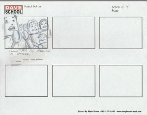 2004 LEGO BATMAN Storyboard Art by Mark Simon VF 8.0 Crowd Scene16-4 