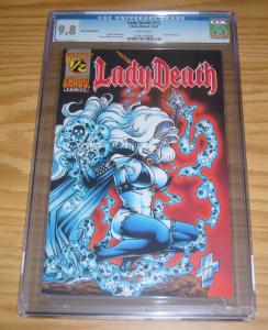 Lady Death #Â½ CGC 9.8 red velvet logo variant - wizard half - 1/2 chaos comics