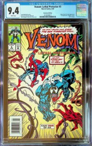Venom: Lethal Protector #5 Newsstand Edition (1993) - CGC 9.4 - Cert#4518180017