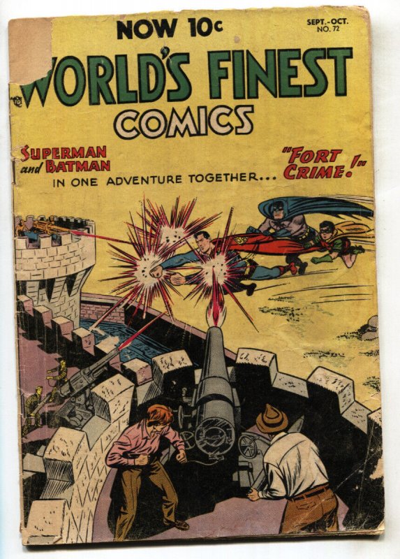 WORLD'S FINEST #72 1954-2nd SUPERMAN / BATMAN TEAM UP-Golden-Age comic book