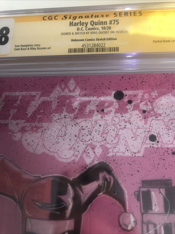 Harley Quinn (2020) # 75 (CGC 9.8 SS) Signed & Sketch Idris Durcet  * DC  Comics