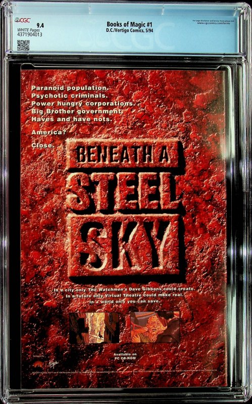 The Books of Magic #1 (1994) - CGC 9.4 - Cert#4371904013