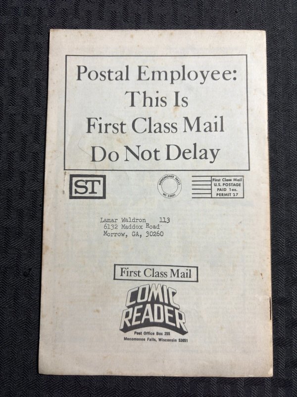 1974 THE COMIC READER Fanzine #110 VG 4.0 Luke Cage Cover SIGNED by Ron Wilson