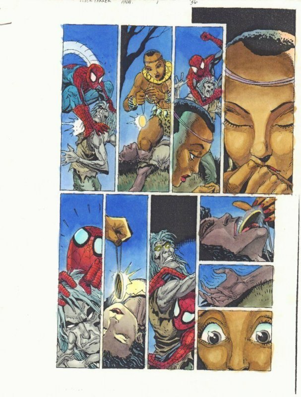 Spider-Man '97 #1 p.36 Color Guide Art - Spidey vs. Zombie - 1997 by John Kalisz