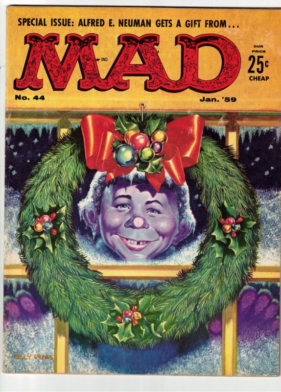 MAD #44 (1959)Early issue key! Alfred E Numan Christmas Cover! Utah CERTIFICATE!