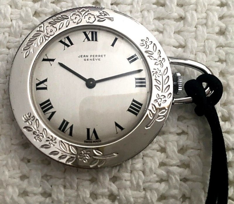 RARE Jean Perret SILVER DOLLAR Pocket Watch (w/cover) - CHECK THE PICS!!!