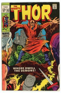 Thor #163 (1966 v1) Stan Lee Jack Kirby 2nd HIM VF-