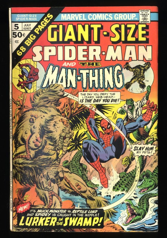 Giant-Size Spider-Man #5 FN/VF 7.0 Man-Thing!