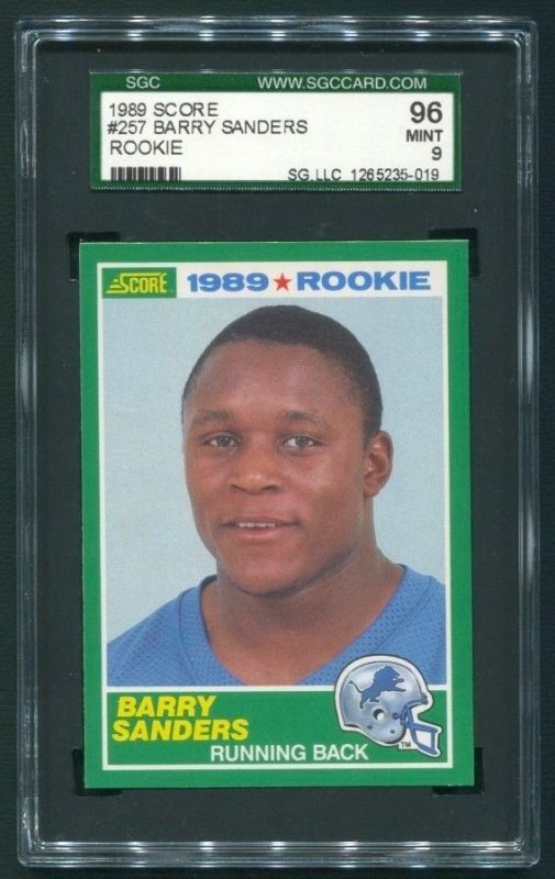 1989 Score Football Set (330) SGC MINT 9 Barry Sanders Rookie + Update Set (110)
