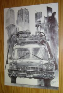 Ghostbusters Ecto-1 original art - unpublished art commissioned by 88MPH (B) 