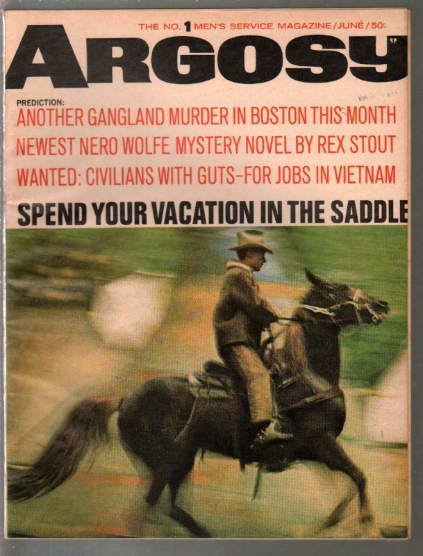 Argosy 6/1967-Boston Gangland Murder-Nero Wolfe-pulp fiction-FN