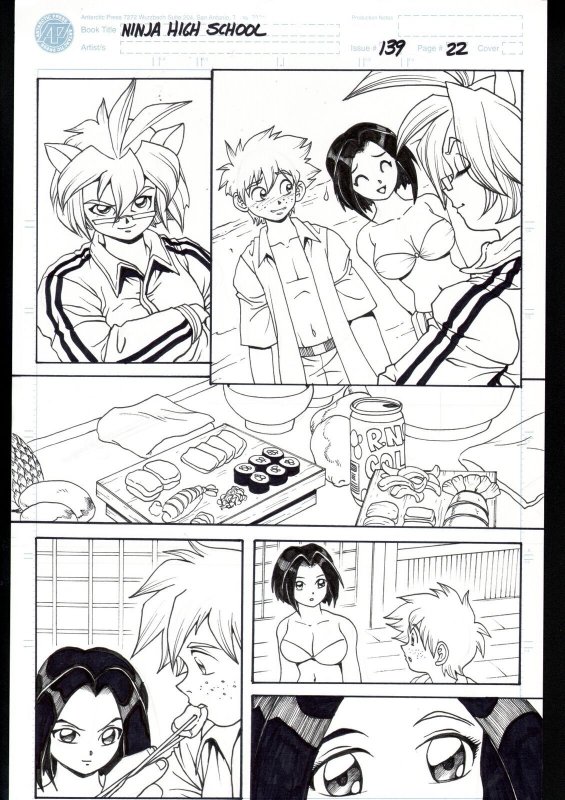 Ninja High School #28 Page 21 Original Comic Book Art - Ben Dunn 