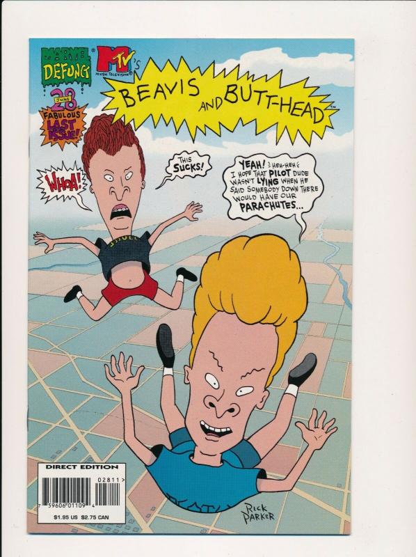 Marvel/MTV Comics Beavis and Butthead #28 Last Issue Low Print NM (PF444) 