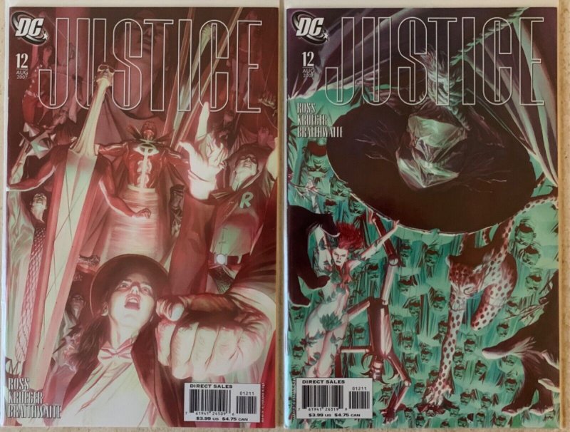 JUSTICE 1-12 + VARIANTS OF 2, 12 | DC 2005-2007 | COMPLETE SERIES | VF TO VF/NM