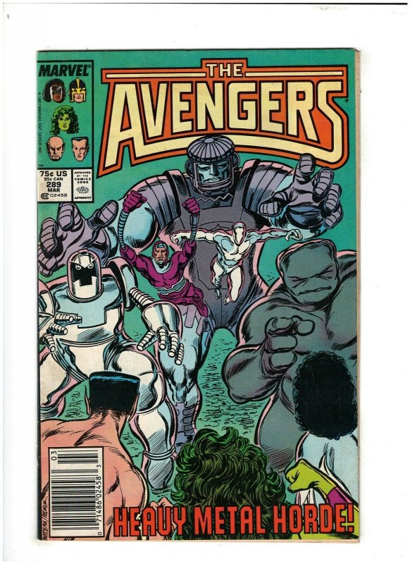 Avengers #289 FN/VF 7.0 Newsstand Marvel Comics 1988 She-Hulk & Captain Marvel 