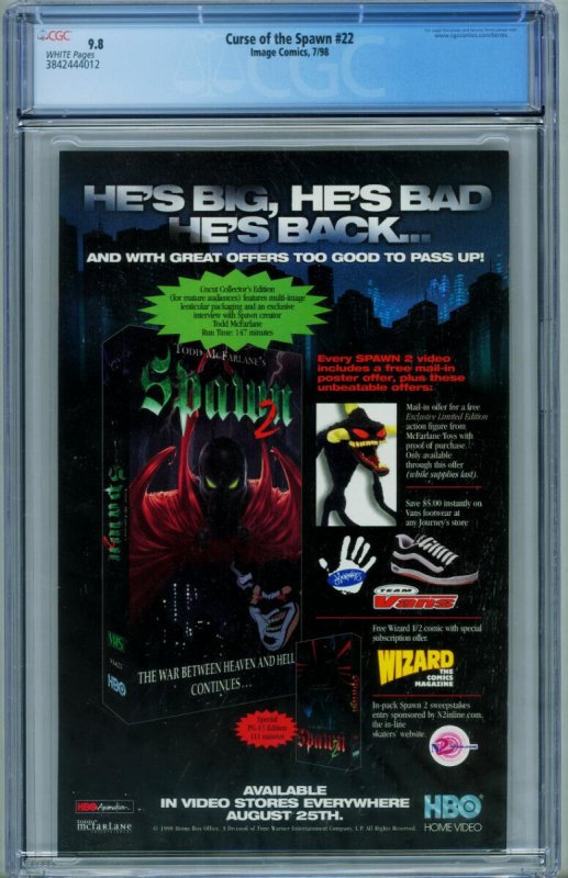 Curse of the Spawn #22  1998 - Image -CGC 9.8 - Comic Book-3842444012