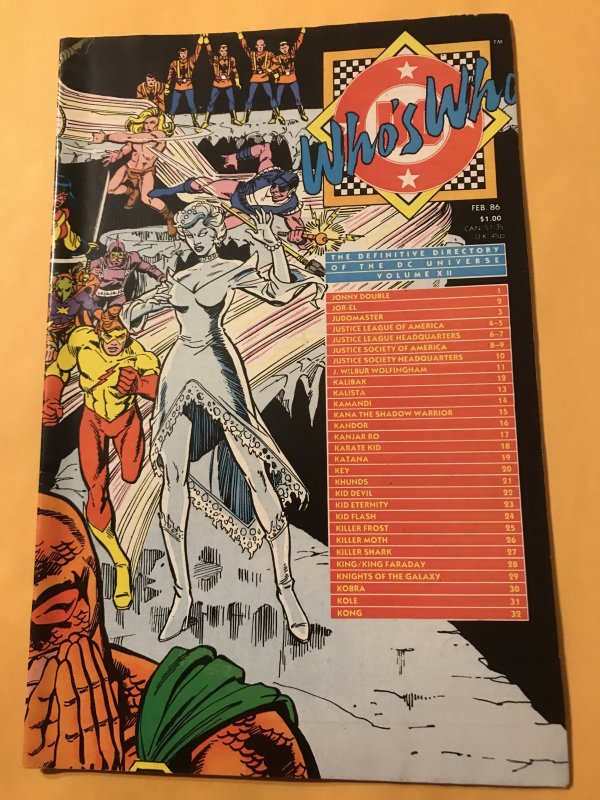 DEFINITIVE DIRECTORY OF DC UNIVERSE #12 : 2/86 Fn/VF; Who’s who, JLA Kid Flash